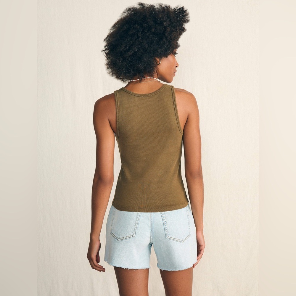 FAHERTY NWT Sunwashed Rib Tank - Military Olive LARGE - Picture 2 of 5
